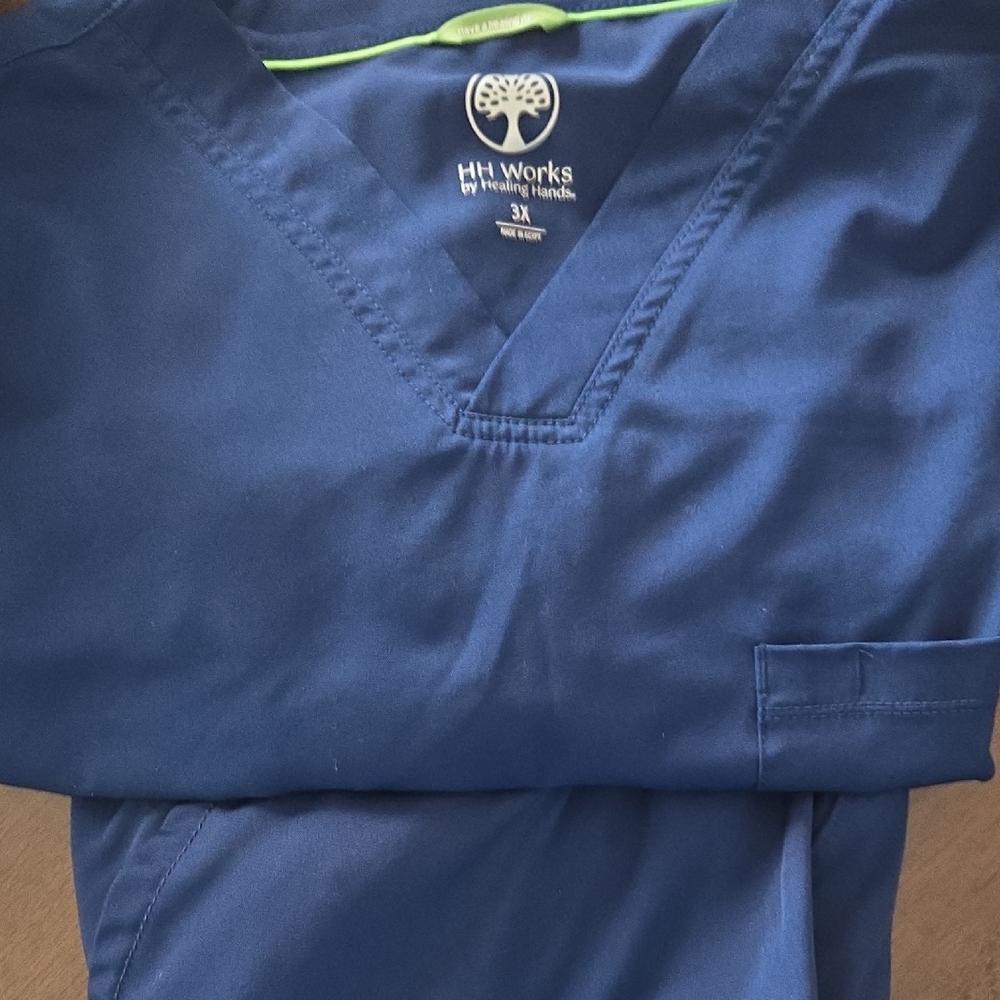 Healing Hands Navy Scrub Top